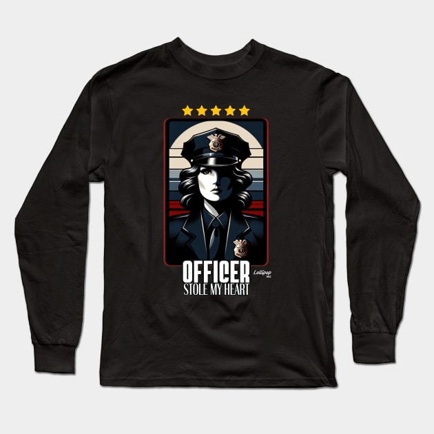 Resilience of Police Officer: 70's Female Force Unveiled - Retro Vintage Funny Style Long Sleeve T-Shirt by LollipopINC
